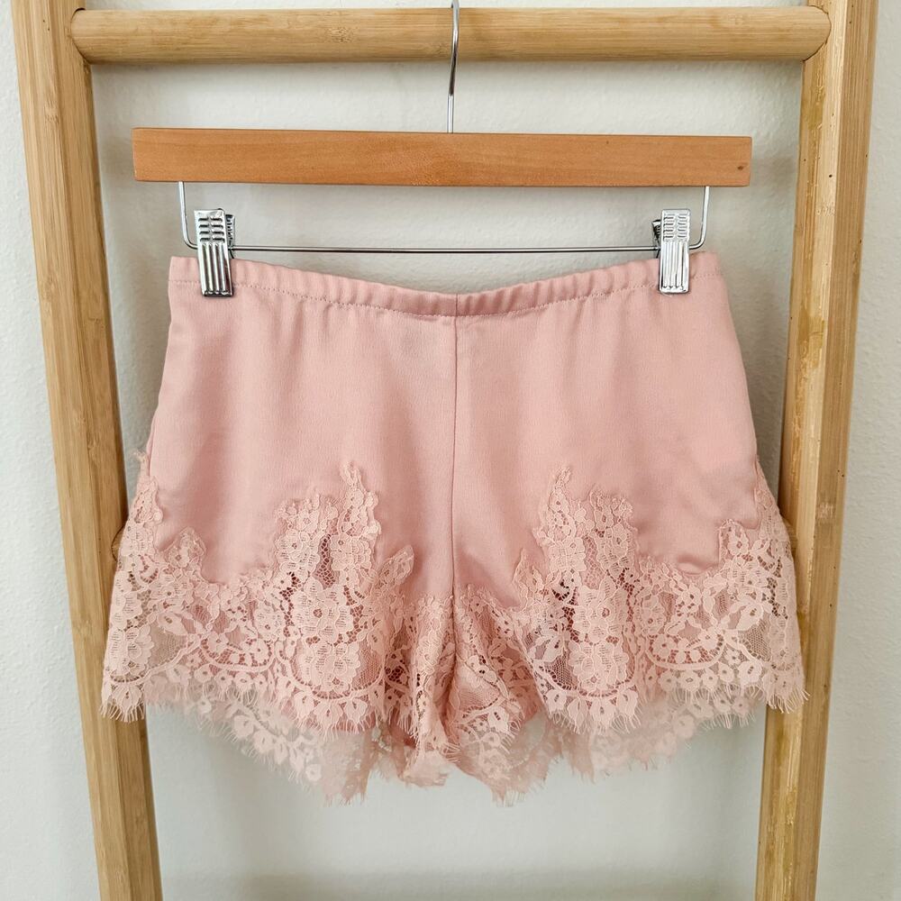 Brit The Label Pink Lace Trim Shorts Size Small High Rise Romantic